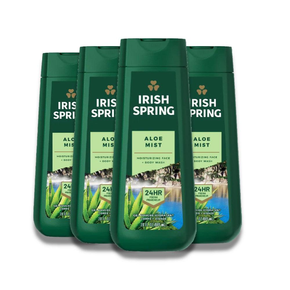 Irish Spring Aloe Mist Face & Body Wash - 20 oz - 4 Pack Contarmarket