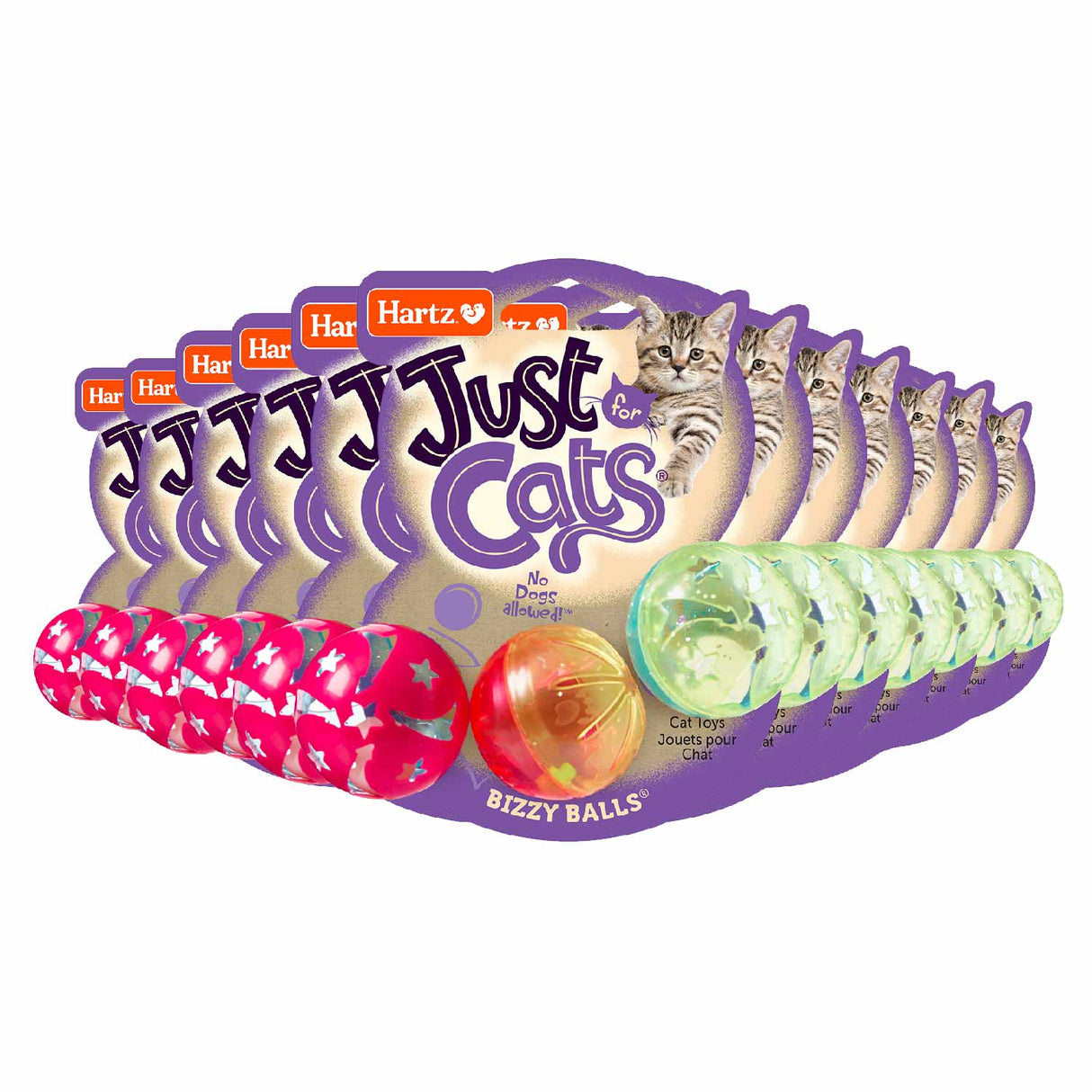 Hartz - Just for Cats Bizzy Balls Cat Toy - 24 Pack