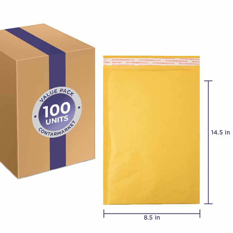 12.5 X 19 #6 Self Seal Kraft Bubble Mailers 100 Per Case - Foto 5