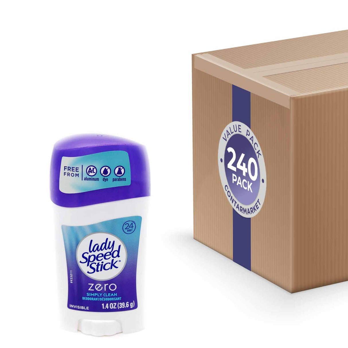 Lady Speed Stick Invisible Dry Antiperspirant & Deodorant  Zero Simply Clean  1.4 oz - 240 Pack