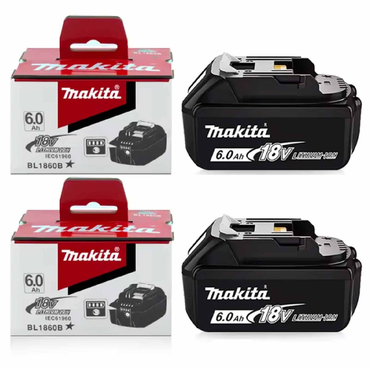 Makita 18V LXT 6.0 Ah Battery - 2 Pack