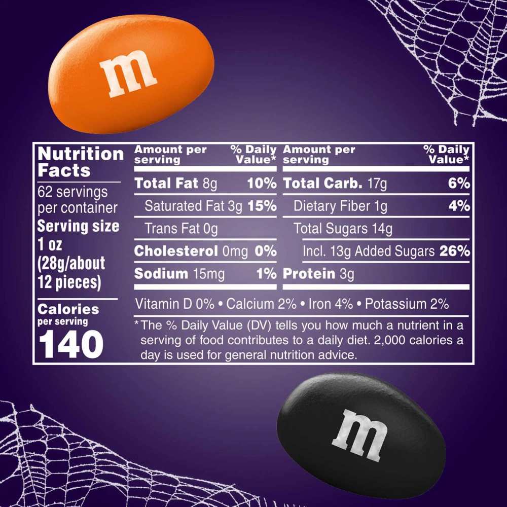 M&M'S Peanut Milk Chocolate Halloween Candy, 62 oz