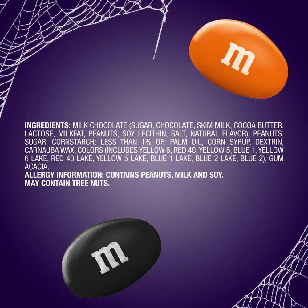 M&M'S Peanut Milk Chocolate Halloween Candy, 62 oz