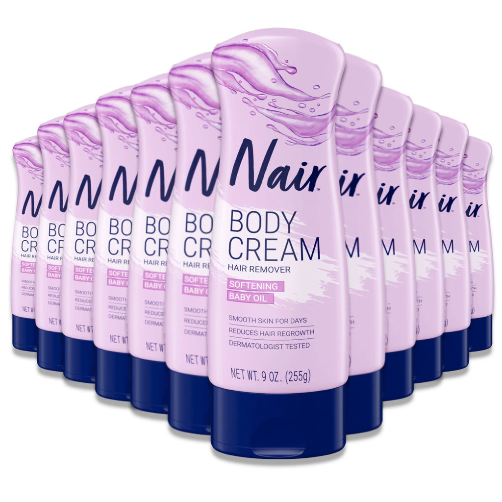 Nair Hair Removal Body Cream with Softening Baby Oil - Leg and Body Hair Remover, 12 Pack Contarmarket