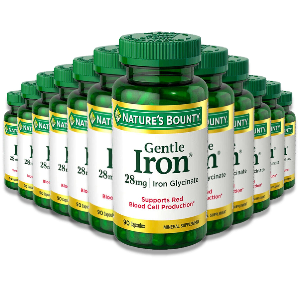 Nature's Bounty Gentle Iron - 90 Ct (28 mg) - 12 Pack Contarmarket