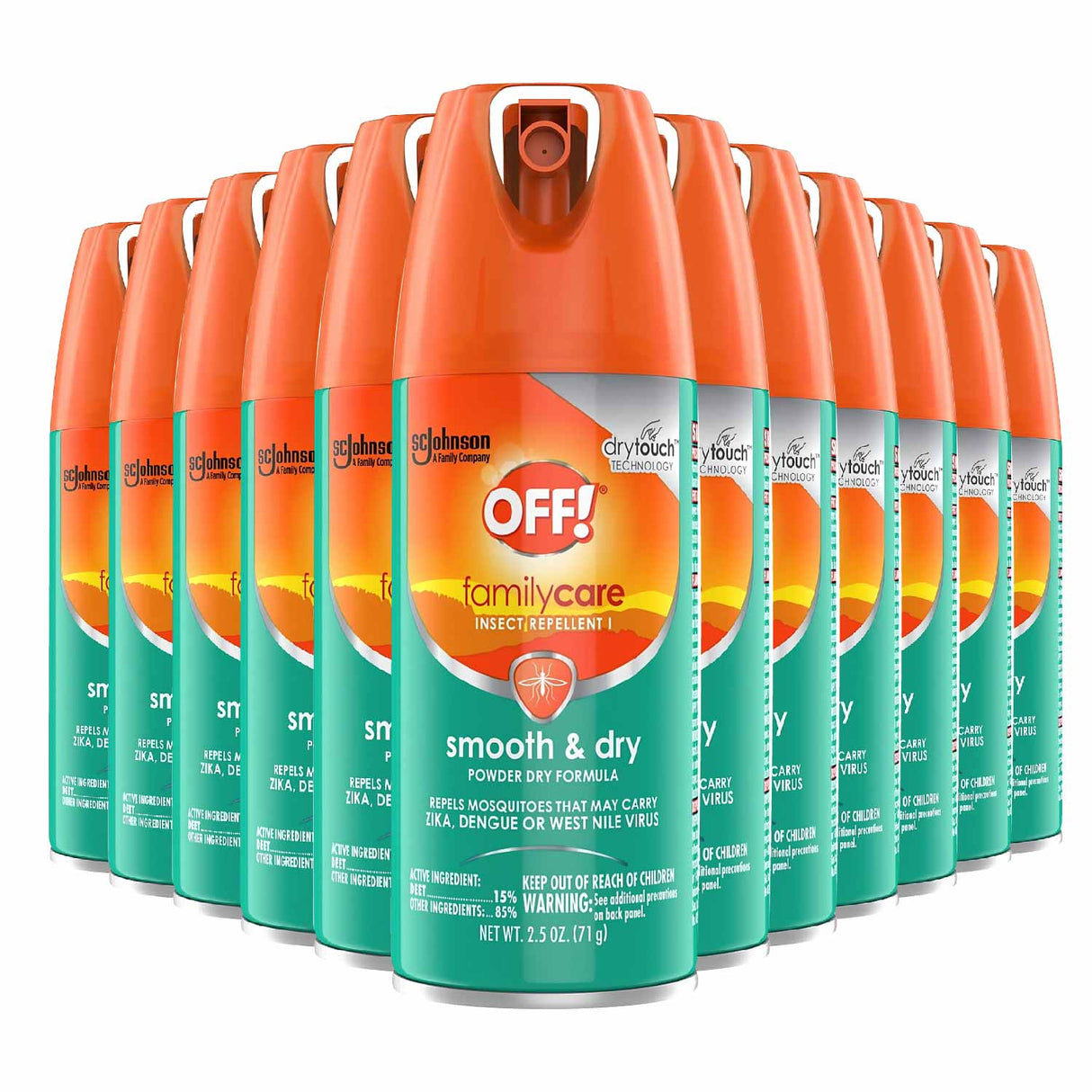 OFF! -FamilyCare Insect Repellent, Smooth & Dry, Travel Size - 2.5 Oz - 12 Pack