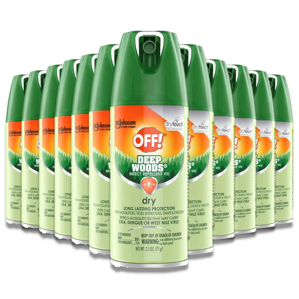 OFF! Deep Woods Insect Repellent Aerosol Dry Bug Spray 2.5 Oz 12 Pack Contarmarket