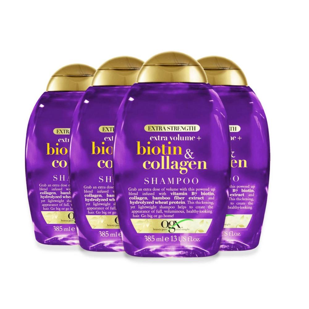 OGX Biotin & Collagen Extra Strength Volumizing Shampoo for Fine Hair - 13 fl oz - 4 Pack