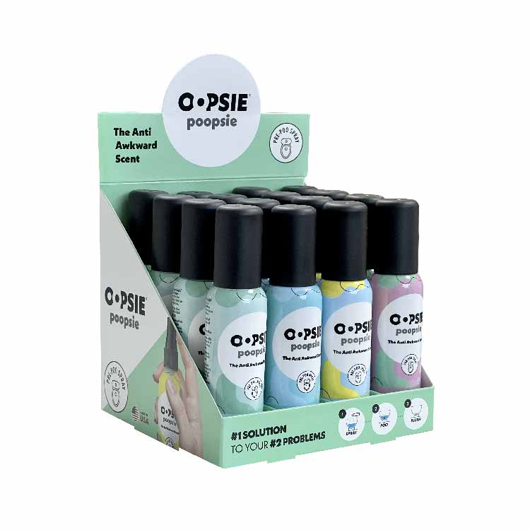 Oopsie Poopsie 2 oz, Wild Mint - Summer Sea - Berry Fresh - Morning Shower - 16 Pack/4 Ct Each Fragrance