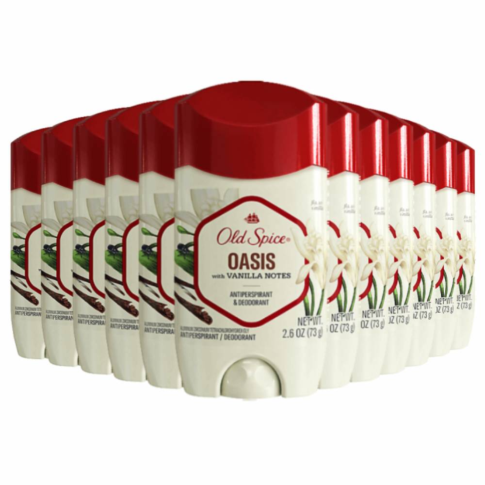 Old Spice Antiperspirant Deodorant for Men Oasis with Vanilla, 2.6 oz.-12 pack