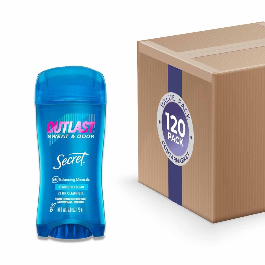 Secret Gel Outlast Completely Clean Antiperspirant & Deodorant 2.6 Oz - 120 Pack