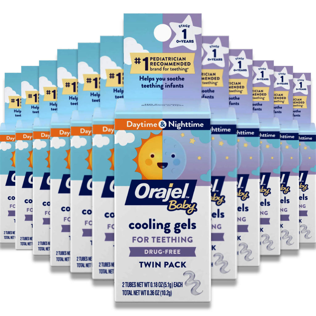 Orajel Baby Cooling Gels for Teething - Twin Pack - 2 Tubes - 0.18 oz - 24 Pack Contarmarket