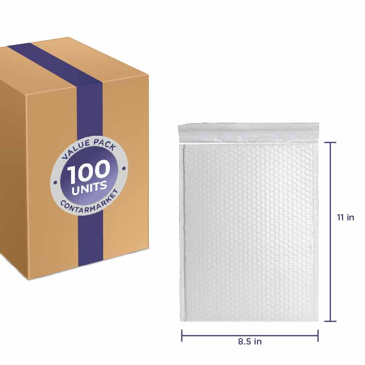 8.5 x 11 - #2 Self-Seal White Poly Bubble Mailers 100 Per Case