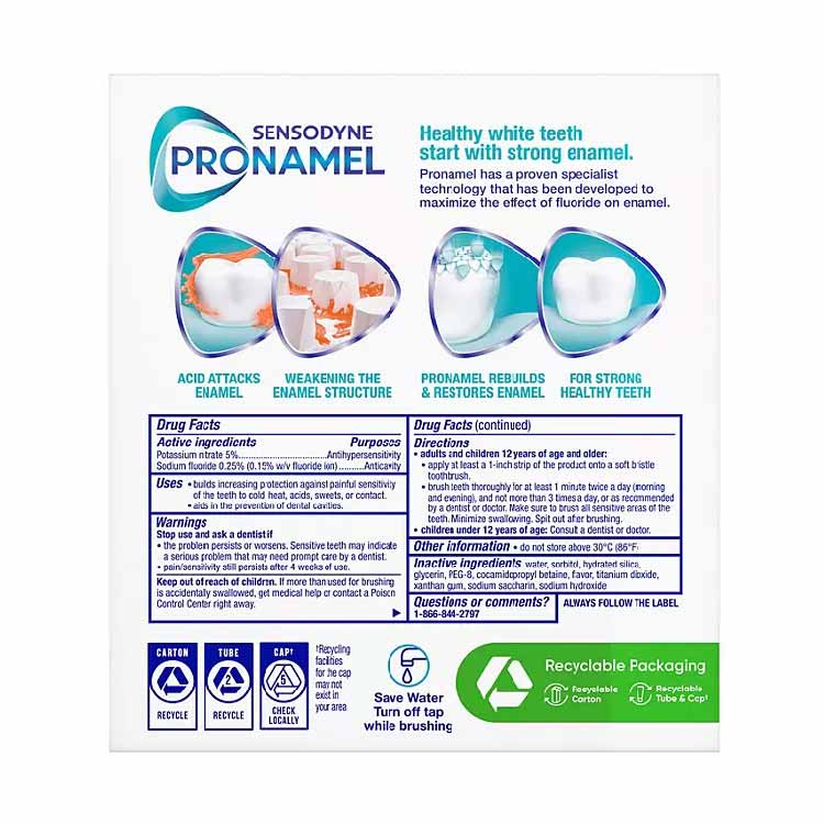 Sensodyne Pronamel Gentle Whitening Toothpaste for Sensitive Teeth, Alpine Breeze, 6.5 oz., 4pk