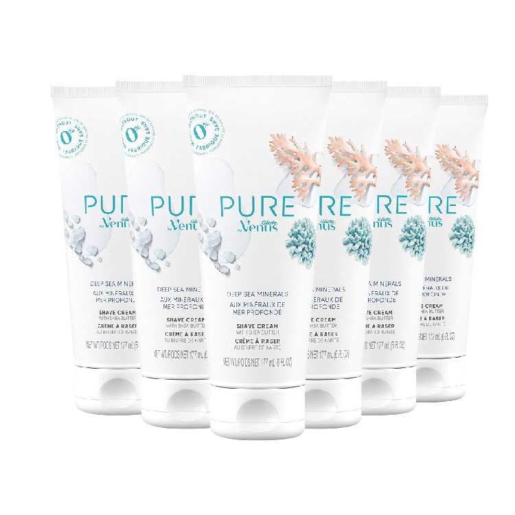 PURE by Gillette - Venus Shaving Cream Deep Sea Minerals - 6 Oz - 6 Pack