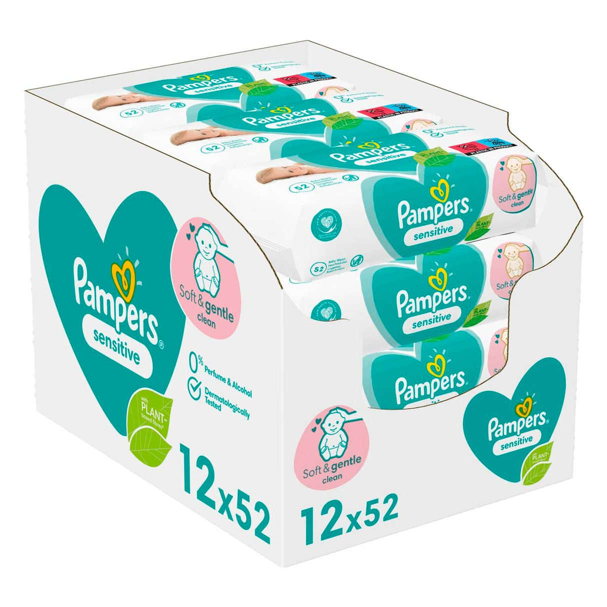 Pampers Baby Wipes Sensitive - 52 Ct - 12 Pack - ( 624 Ct)