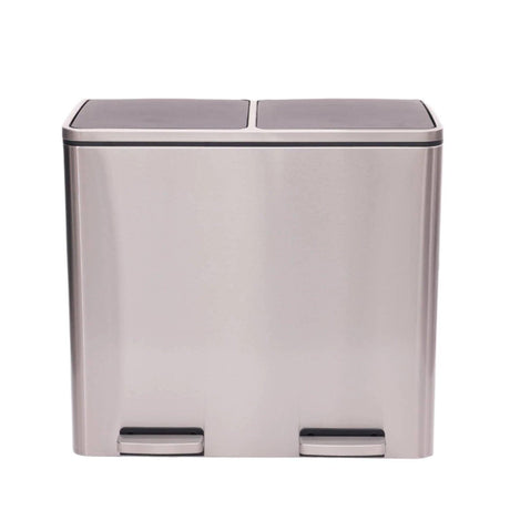 Soft Close Stainless Steel Double Trash Can - 48 Liters Contarmarket