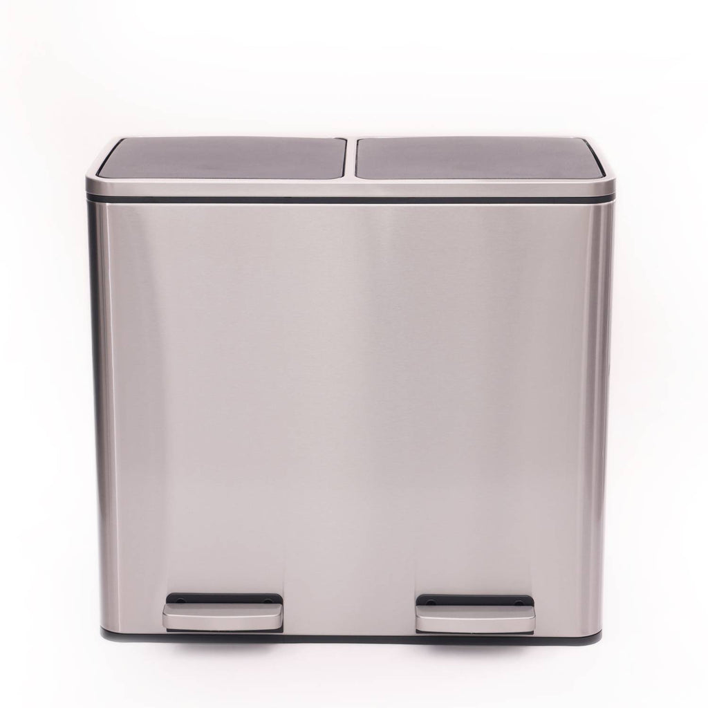 Soft Close Stainless Steel Double Trash Can - 48 Liters Contarmarket