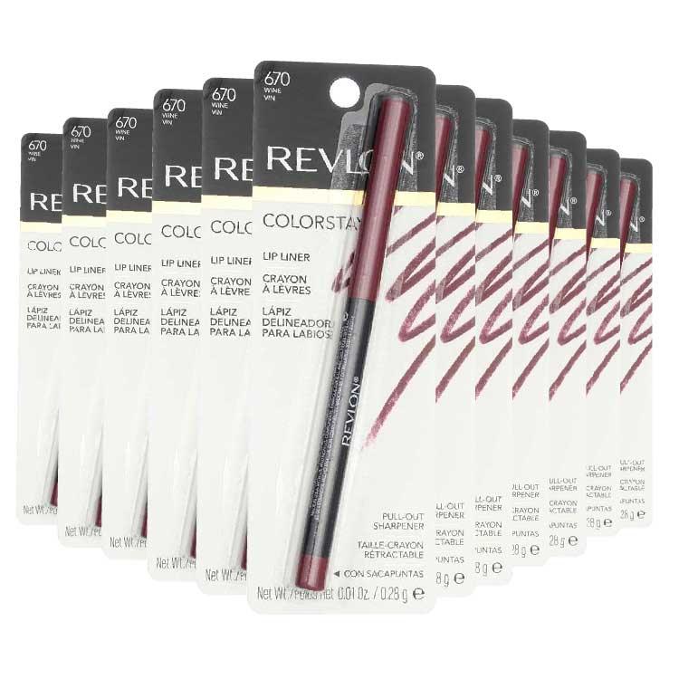 Revlon - ColorStay Lip Liner with SoftFlex, Wine [670] - 0.01 Oz -  36 Pack