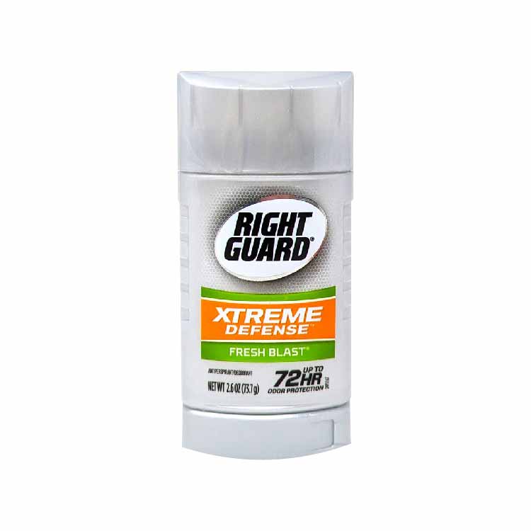 Right Guard - Xtreme Defense, Antiperspirant Deodorant, Solid Stick, Fresh Blast - 2.6 oz - 12 Pack