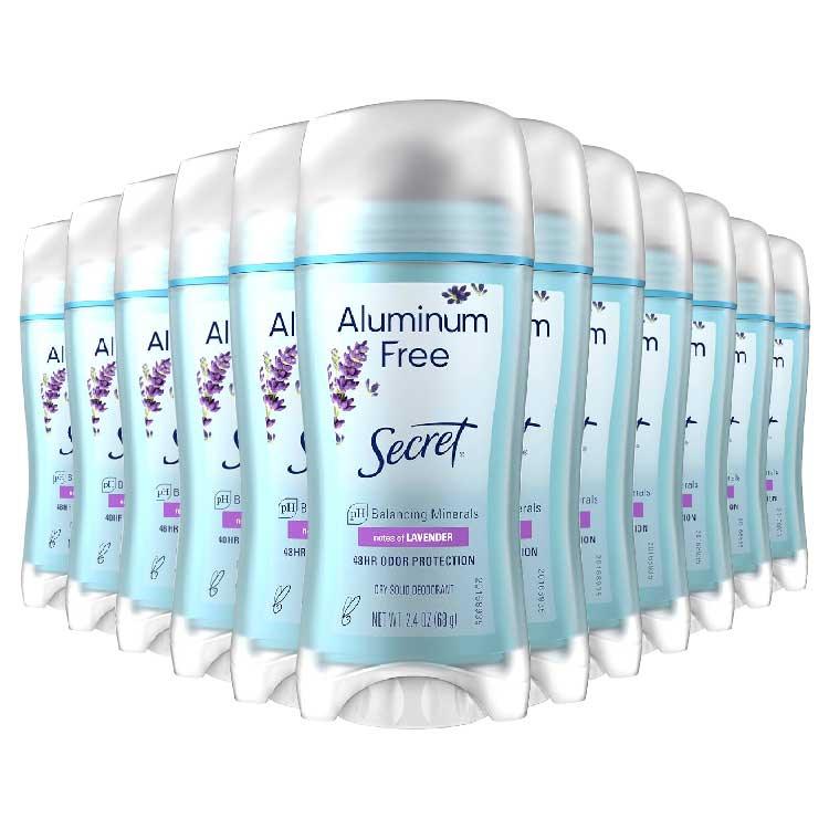 Secret Aluminum Free Deodorant Lavender 2.4 oz - 12 Pack