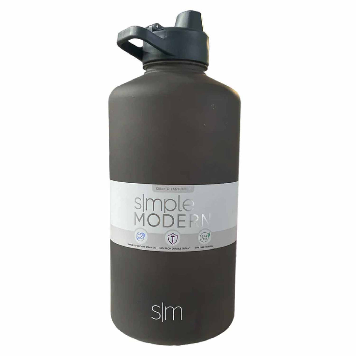 Simple Modern 1-Gallon Water Bottle with Straw Lid with Ounce Markers (Black)