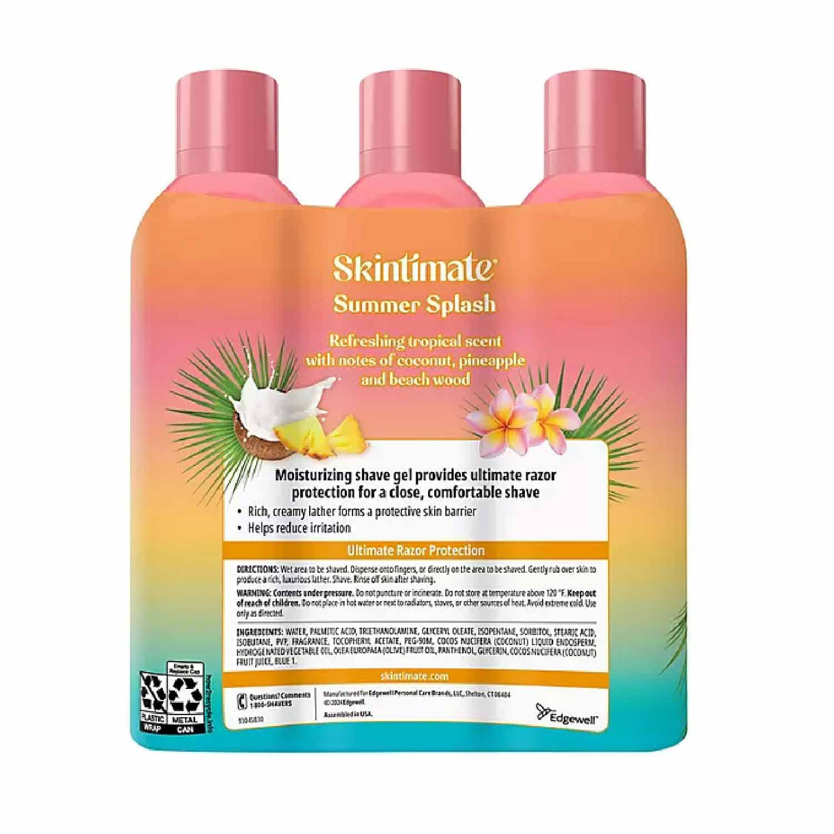 Skintimate Summer Splash Shave Gel, 9.5 oz., 3 pk