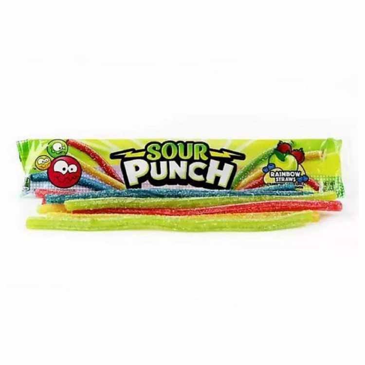 SOUR PUNCH Rainbow Straws Assorted Chewy Candy (2 oz., 24 pk.)