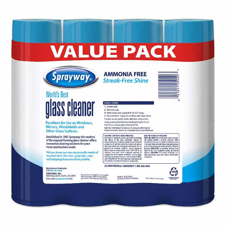 Sprayway Glass Cleaner - 19 Oz - 4 Pack