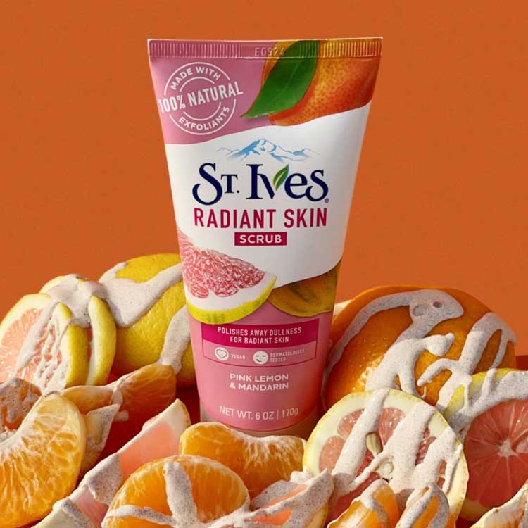 St. Ives Radiant Skin Pink Lemon & Mandarin Orange Scrub  6 Oz - 6 Pack