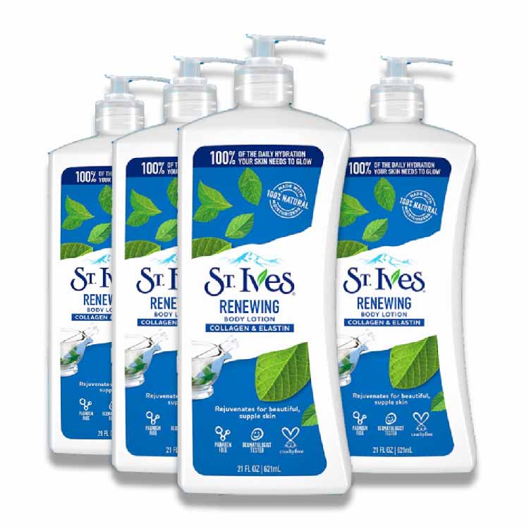 St. Ives - Skin Renewing Body Lotion, Collagen Elastin  21 oz - 4 Pack