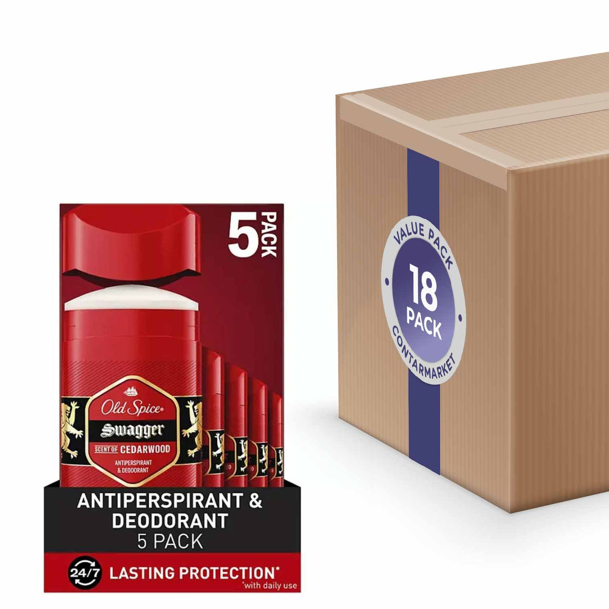 Old Spice - Swagger Antiperspirant & Deodorant for Men - 2.6 Oz, 5ct - 18 Pack