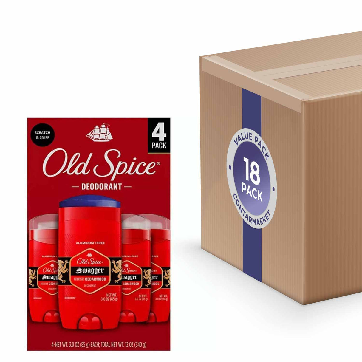 Old Spice - Swagger Aluminum-Free Deodorant for Men - 3 Oz, 4ct - 18 Pack