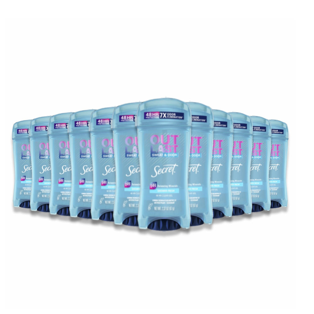 Secret Outlast Clear Gel Deodorant - 12 Pack (2.6 oz) Contarmarket