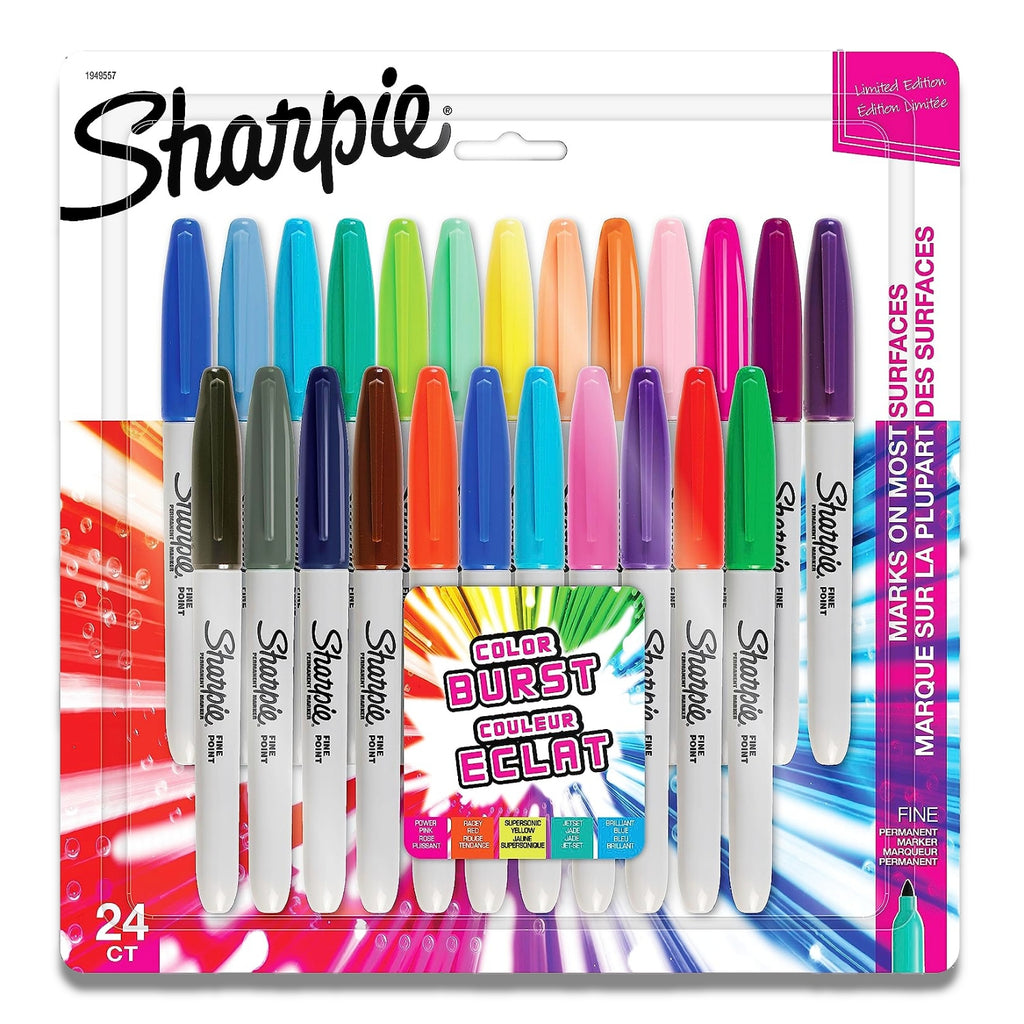 Sharpie Color Burst Permanent Markers - 24 Count (Assorted Colors) Contarmarket