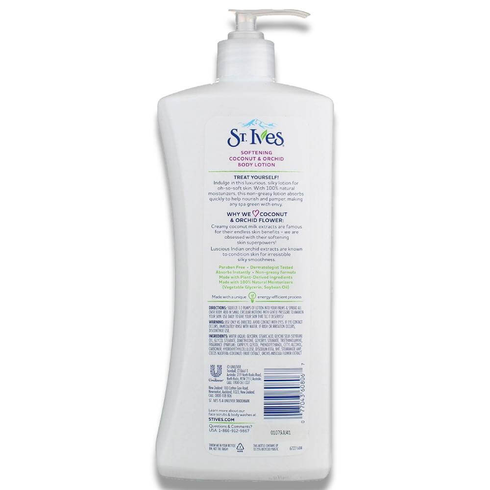 St. Ives Softening Body Lotion - Coconut & Orchid Extract, 21 Oz - 4 Pack Contarmarket