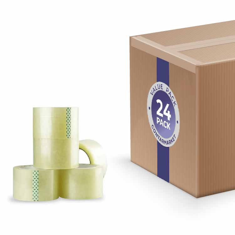 45mic X 72mm X 110y Carton Sealing Packing Tape 1.8 MIL Clear - 24 Pack