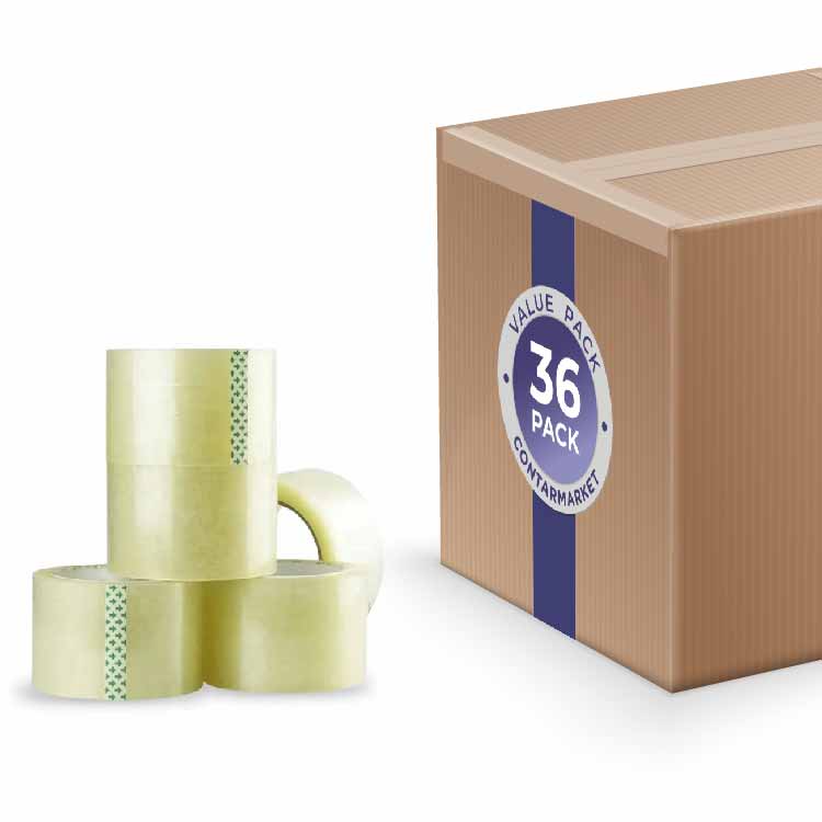 45mic x 48mm x 110y Carton Sealing Packing Tape 1.8 MIL Clear - 36 Pack