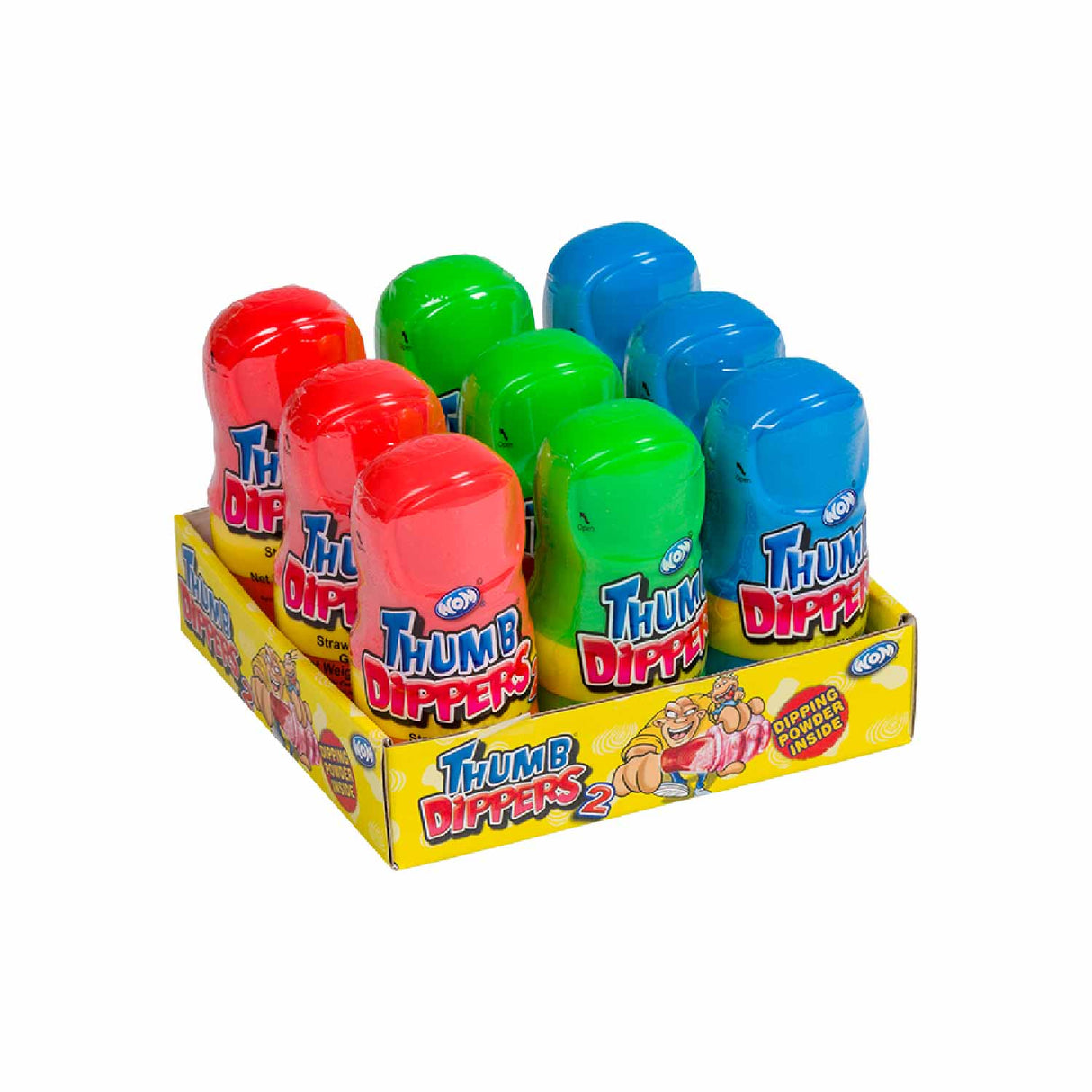 WOM Thumb Dippers Candy - Fun Dip Style Treats, Assorted Flavors, 12 Count Box