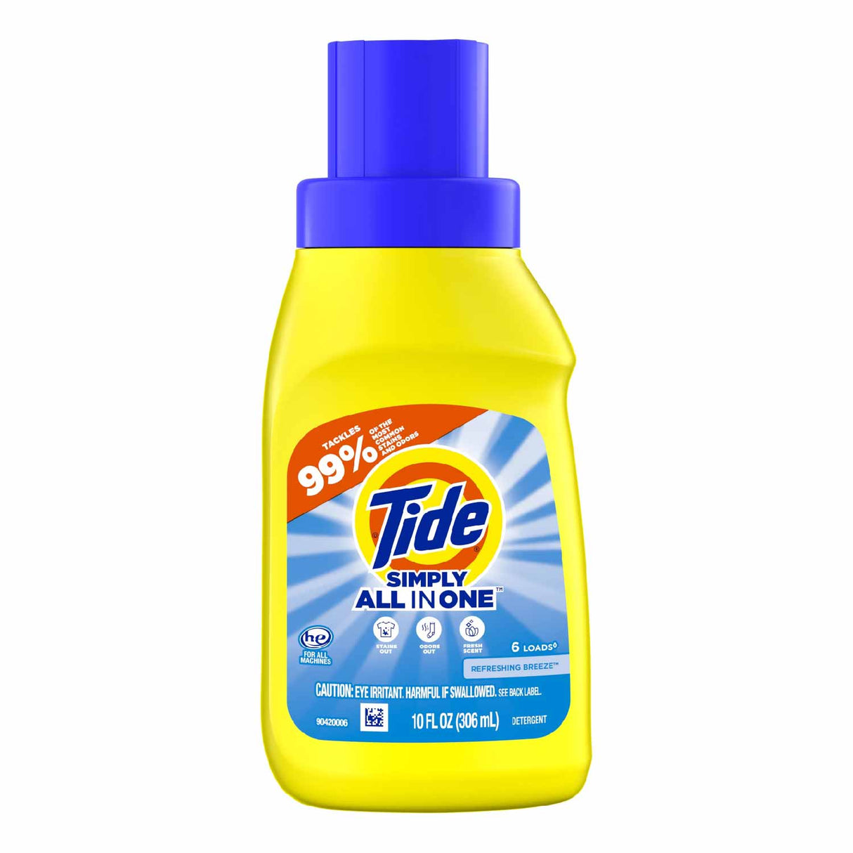 Tide Simply Clean & Fresh Liquid Laundry Detergent, Refreshing Breeze, 6 Loads, 10 fl oz - 12 Pack