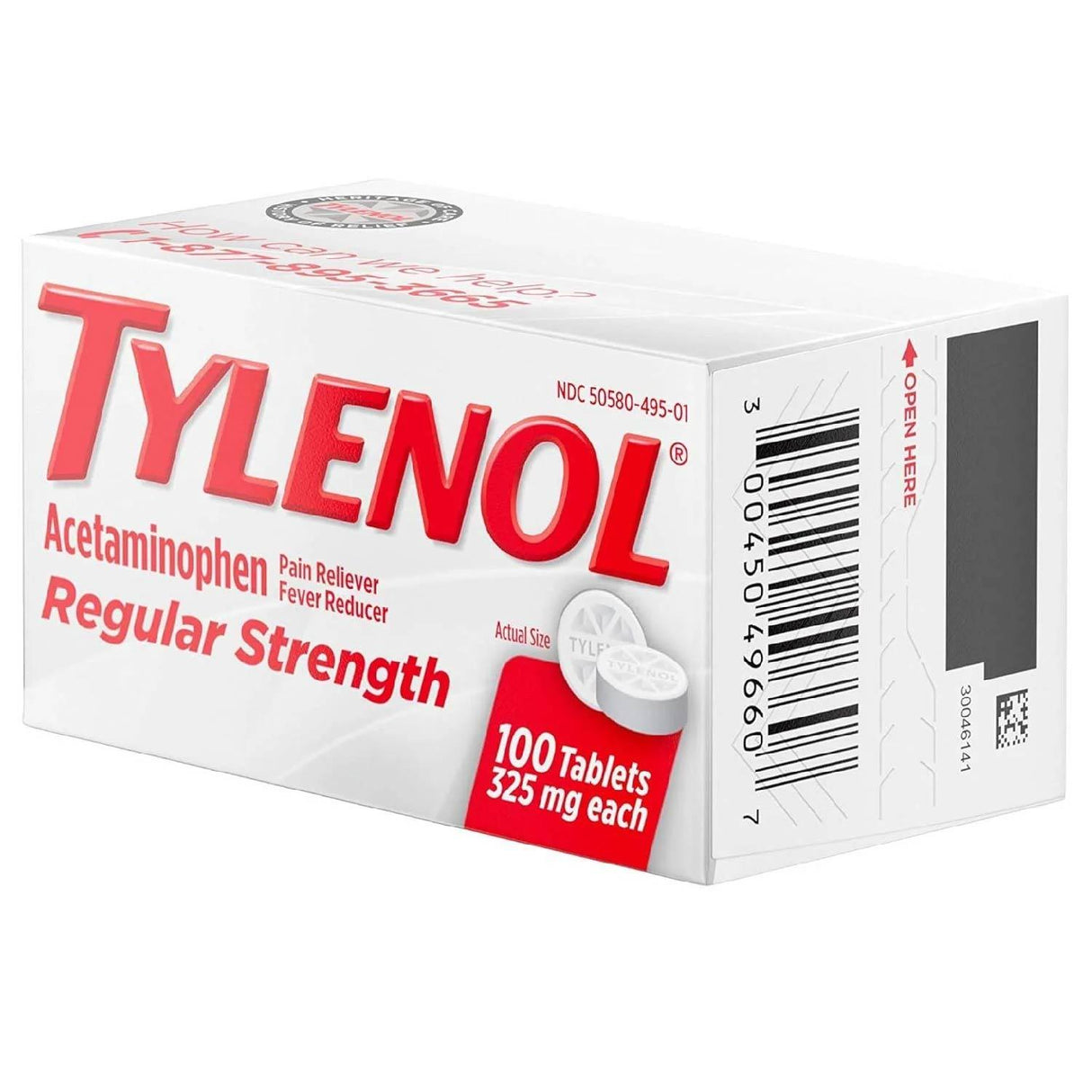 Tylenol Regular Strength Tablets 100 ct- 12 Pack