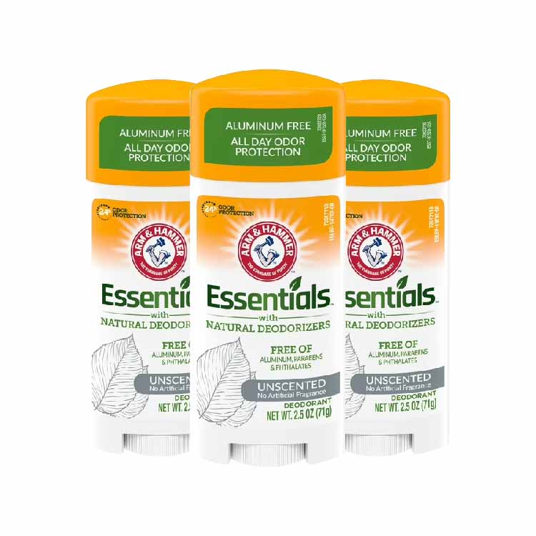 Arm & Hammer Essentials Natural Deodorant Unscented  2.5 oz -  3 Pack