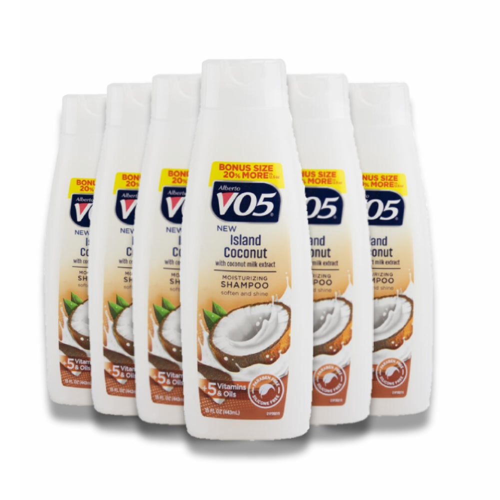 VO5 Moisturizing Shampoo - Island Coconut, 15 oz, 6 Pack Contarmarket