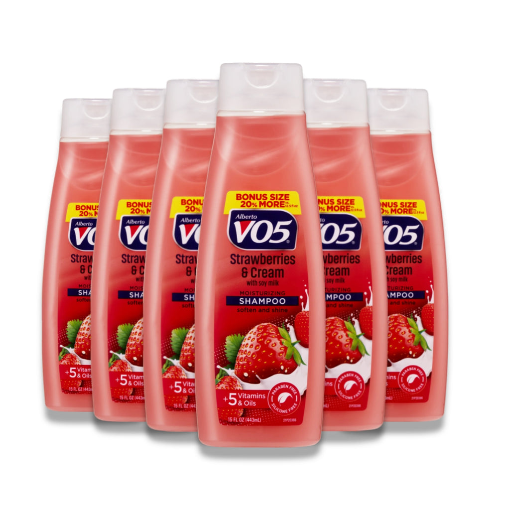 VO5 Moisture Milks Strawberries & Cream Shampoo - 15 fl oz, 6 Pack Contarmarket