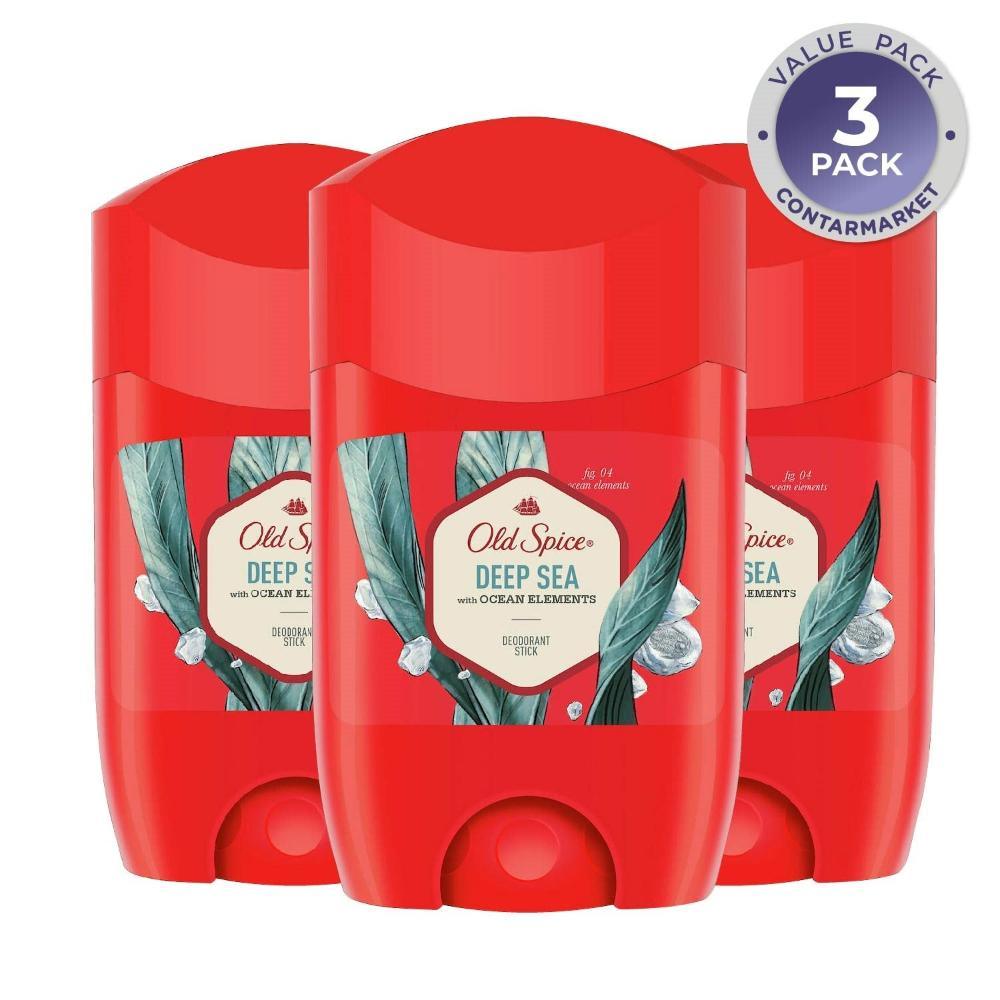 Old Spice Stick  Deodorant Stick Deep Sea W/ Ocean Elements- 1.7 oz/ 50 ml -  3 Pack