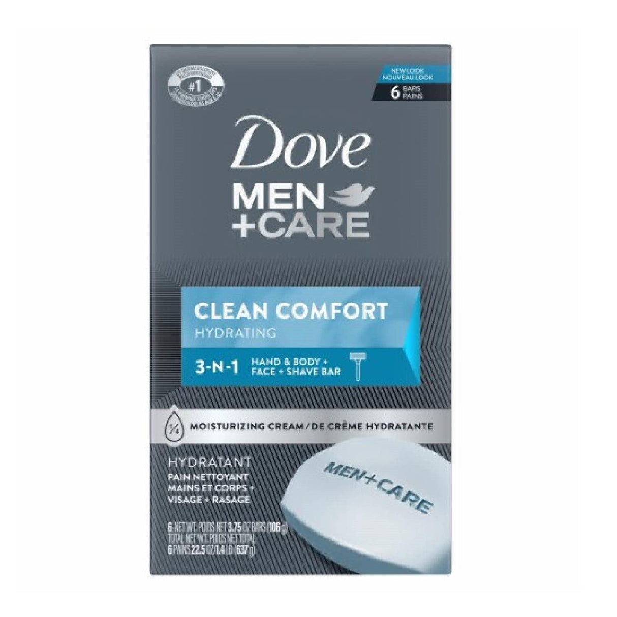 Dove Men+Care Clean Comfort Bar Soap - 3.75 Oz - 6 Ct