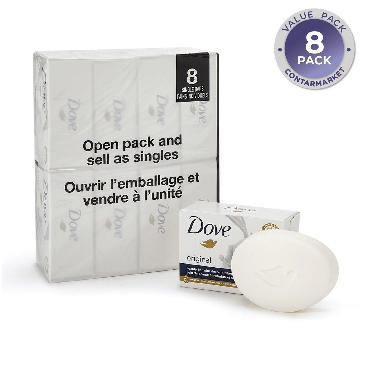 Dove - Original White Soap Bar - 3.17 oz  - 8 Pack