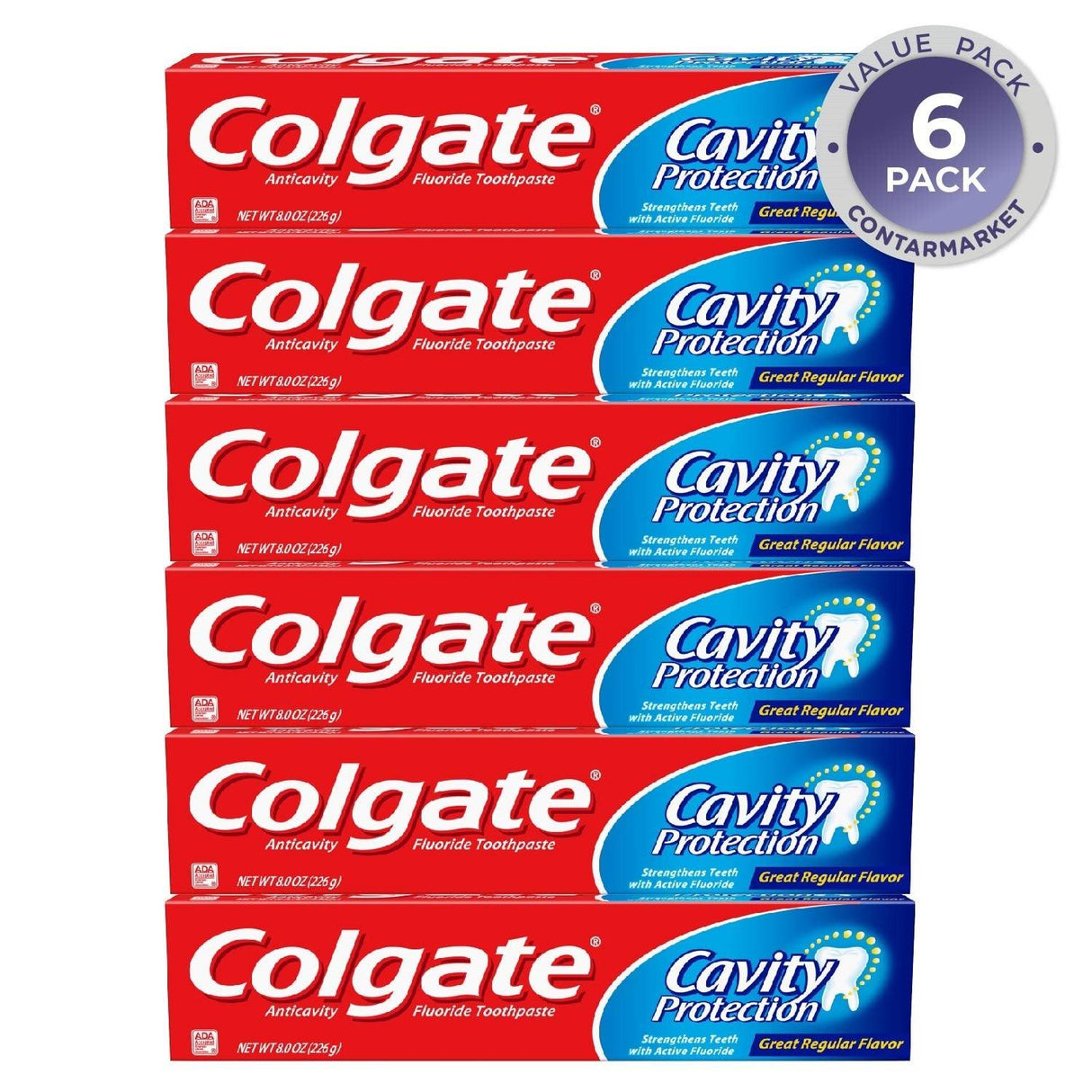 Colgate Cavity Protection with Fluoride Great regular White  8 oz - 6 Pack