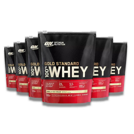 Optimum Nutrition Gold Standard Whey - Vanilla Ice Cream, 24 Oz - 6 Pack Contarmarket