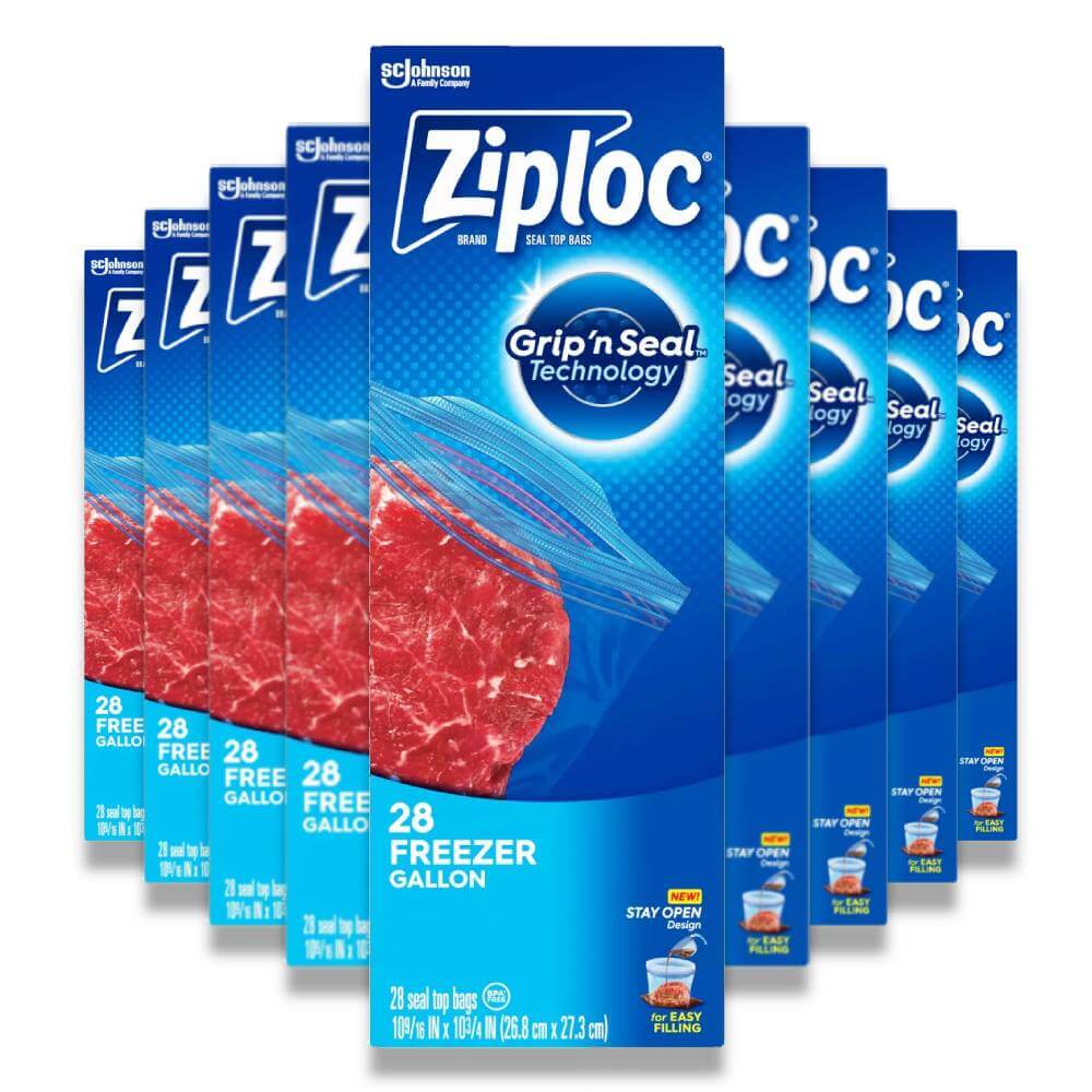 Ziploc Freezer Protection Bags, Gallon, Grip N Seal Top Technology